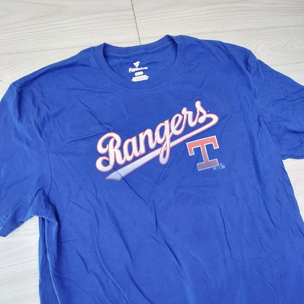 Texas‎ Rangers T Shirt Mens XL Blue MLB Baseball Fanatics Athletic Graphic Tee